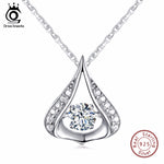 ORSA JEWELS Real 925 Jewelry Luxury Crystal Pendants for Elegant Lady Sterling Silver Necklace Gift for Besties SN39
