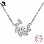 ORSA JEWELS 100% 925 Sterling Silver Crystal Paved Pendants&Necklaces for Women Rhodium Color Fashion Jewelry SN36