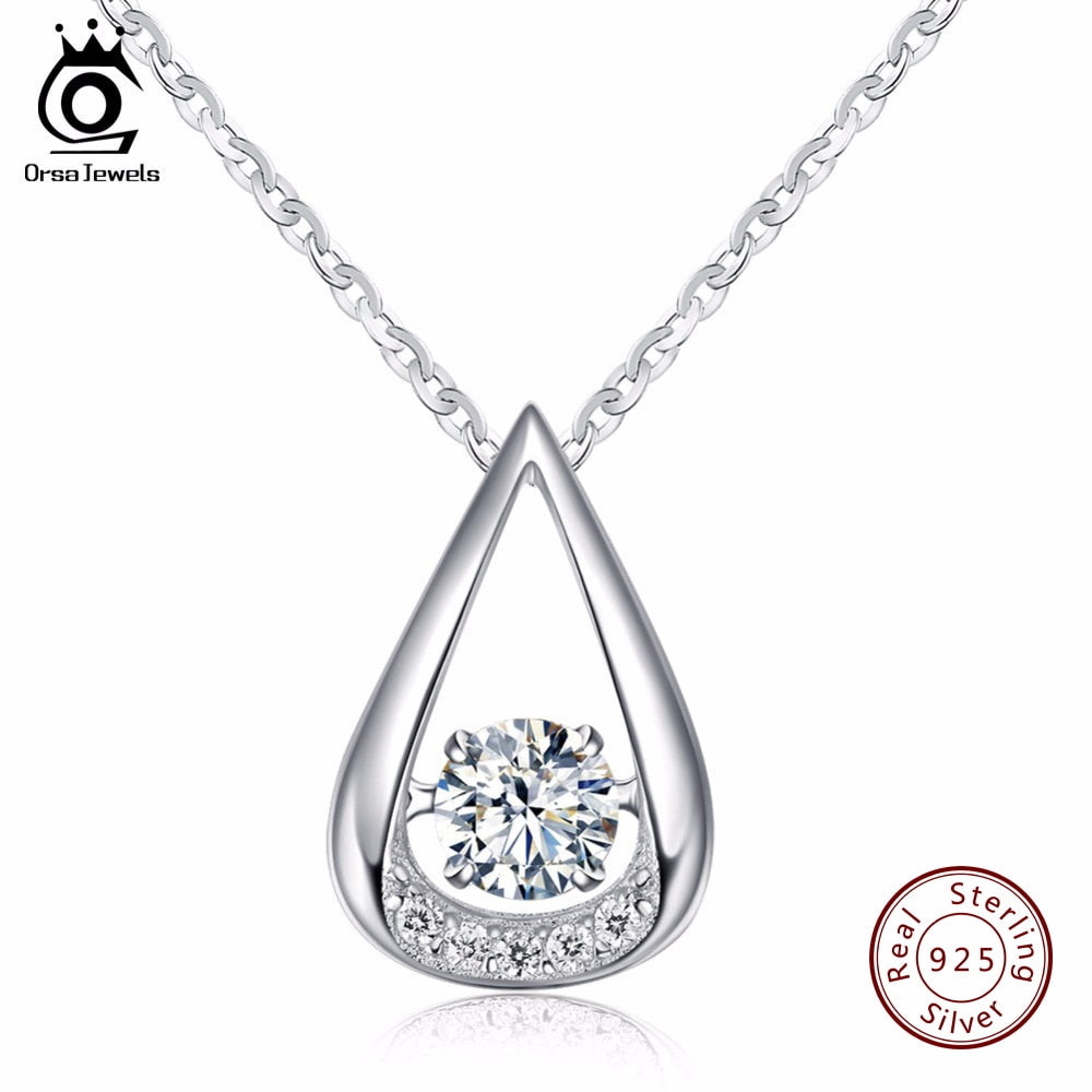 ORSA JEWELS 100% 925 Sterling Silver Pendants Necklaces for Charm Lady's Wedding&Engagement Fashion Women's Jewelry SN40