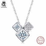 ORSA JEWELS 3 PCS Genuine 925 Sterling Silver Crystal Love Box Pendant Necklaces for Girlfriend Birthdays Gift  SN32