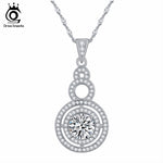 ORSA JEWELS New Arrival Luxury 1.9 ct Heart and Arrow Cut Austrian Zircon Pendant Necklace Women Wedding Necklace ON89